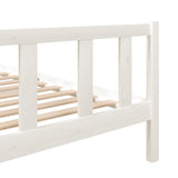 Cadre de lit sans matelas blanc bois massif