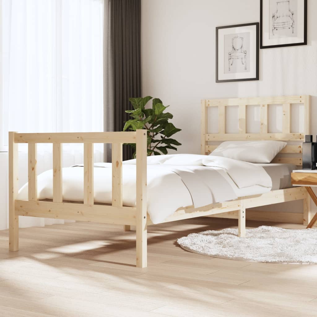 Cadre de lit sans matelas bois massif 90x200 cm