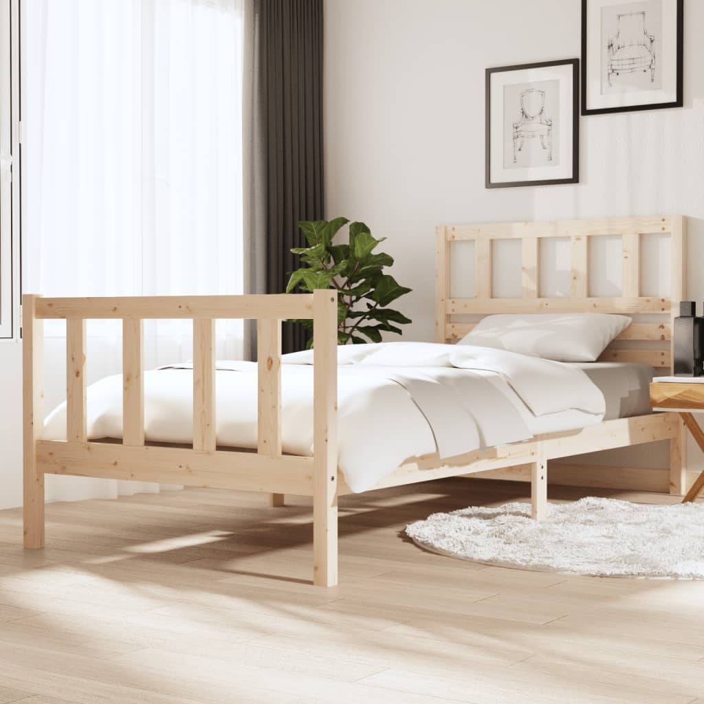 Cadre de lit sans matelas bois massif 100x200 cm