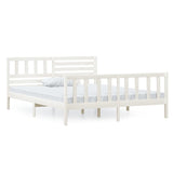 Cadre de lit sans matelas blanc bois massif 120x200 cm