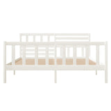 Cadre de lit sans matelas blanc bois massif 120x200 cm