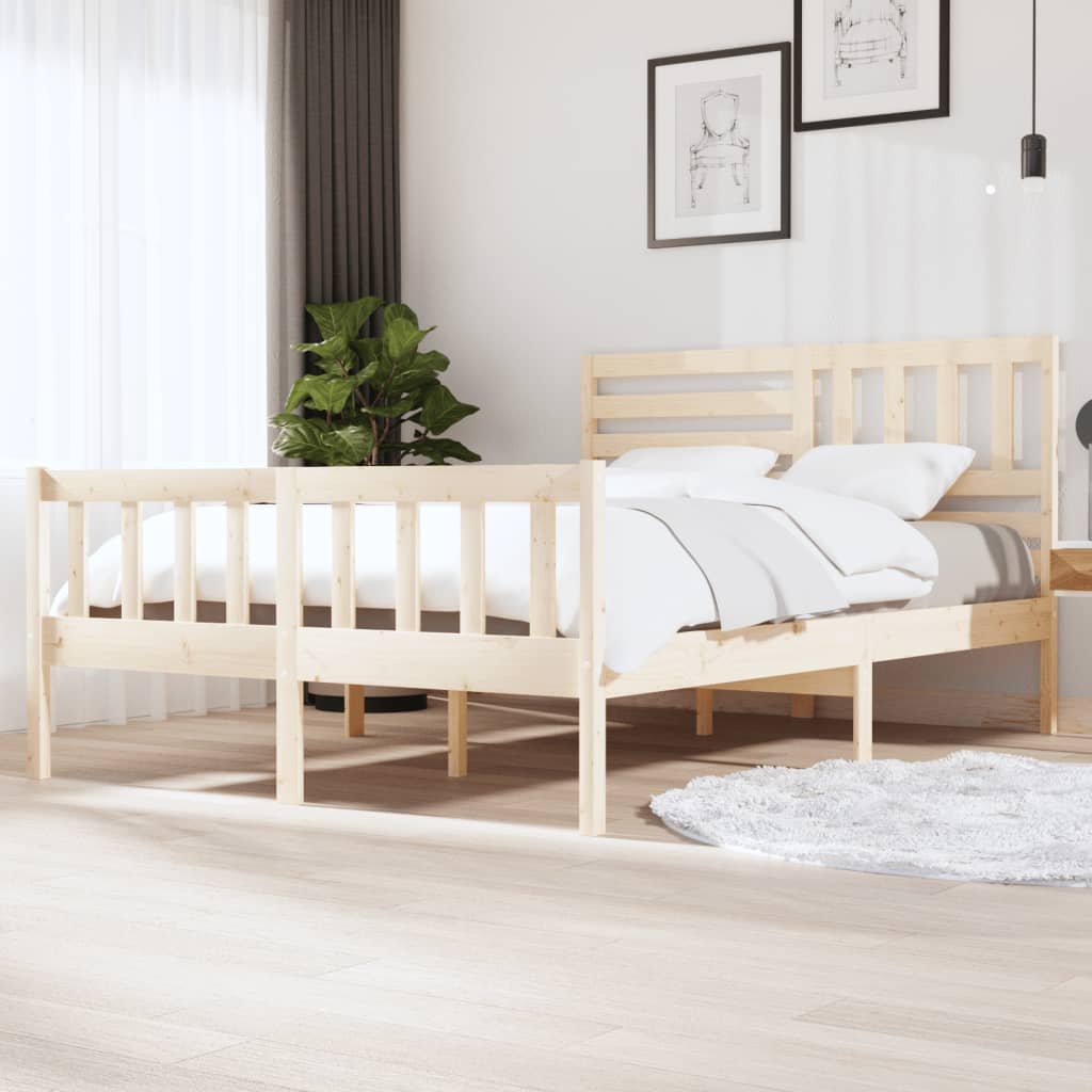 Cadre de lit sans matelas bois massif