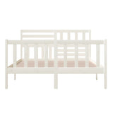 Cadre de lit sans matelas blanc bois de pin massif