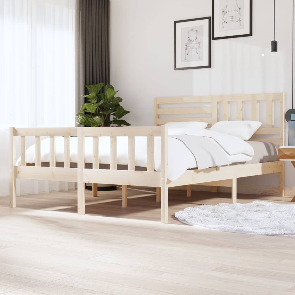 Cadre de lit sans matelas bois massif 160x200 cm