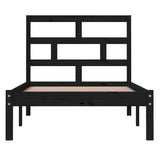 Cadre de lit sans matelas noir bois massif 100x200 cm