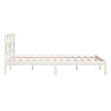 Cadre de lit sans matelas blanc bois de pin massif