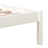 Cadre de lit sans matelas blanc bois de pin massif