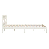 Cadre de lit sans matelas blanc bois massif