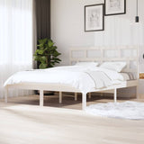 Cadre de lit sans matelas blanc bois massif