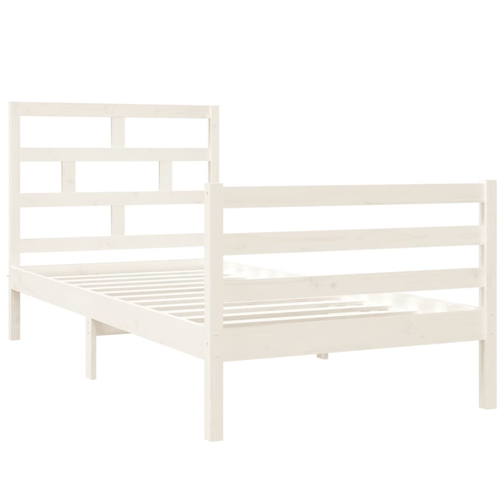 Cadre de lit sans matelas blanc 90x190 cm bois massif