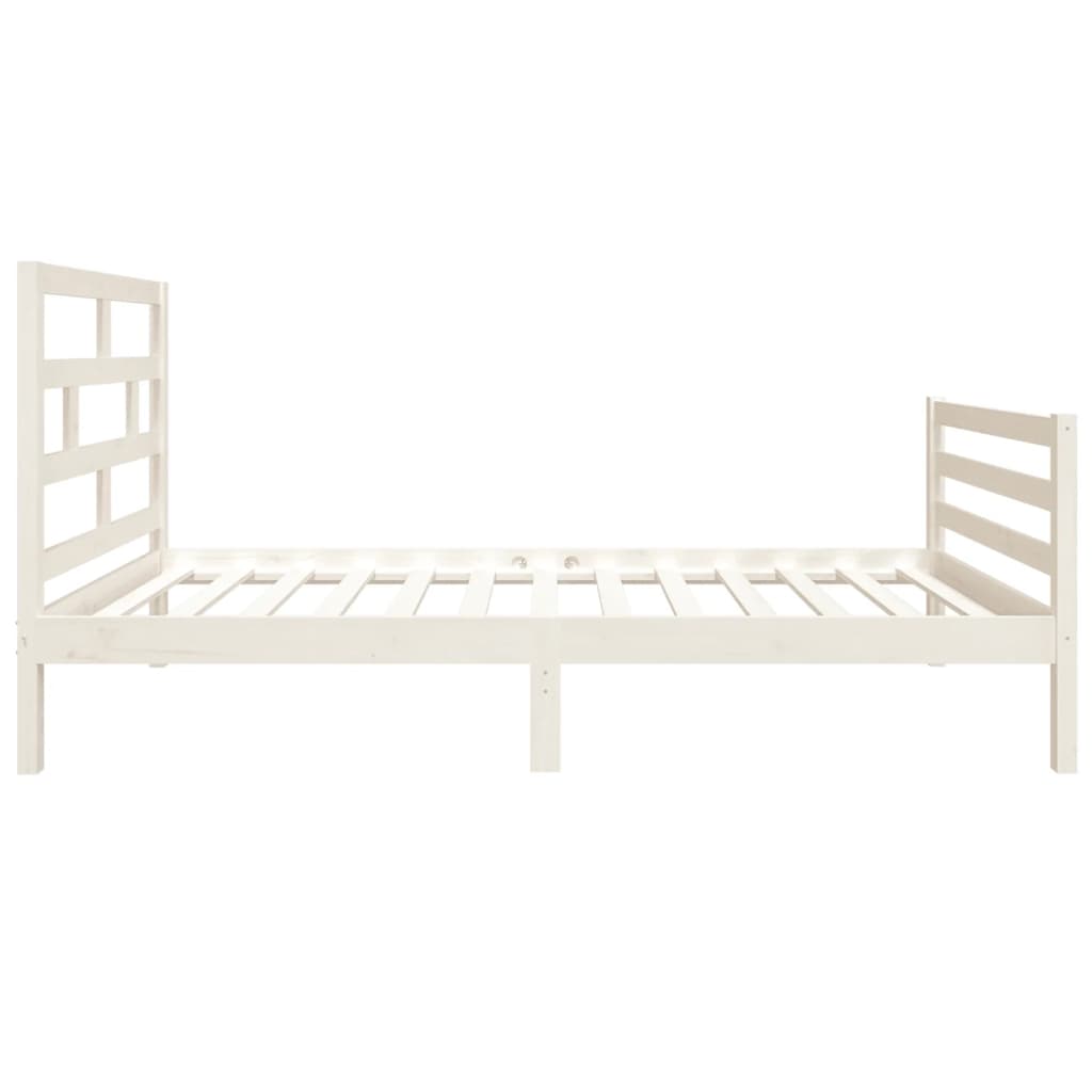 Cadre de lit sans matelas blanc 90x190 cm bois massif