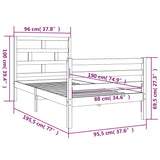 Cadre de lit sans matelas blanc 90x190 cm bois massif