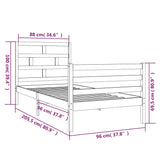 Cadre de lit sans matelas bois massif 90x200 cm