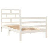 Cadre de lit sans matelas blanc bois massif 90x200 cm