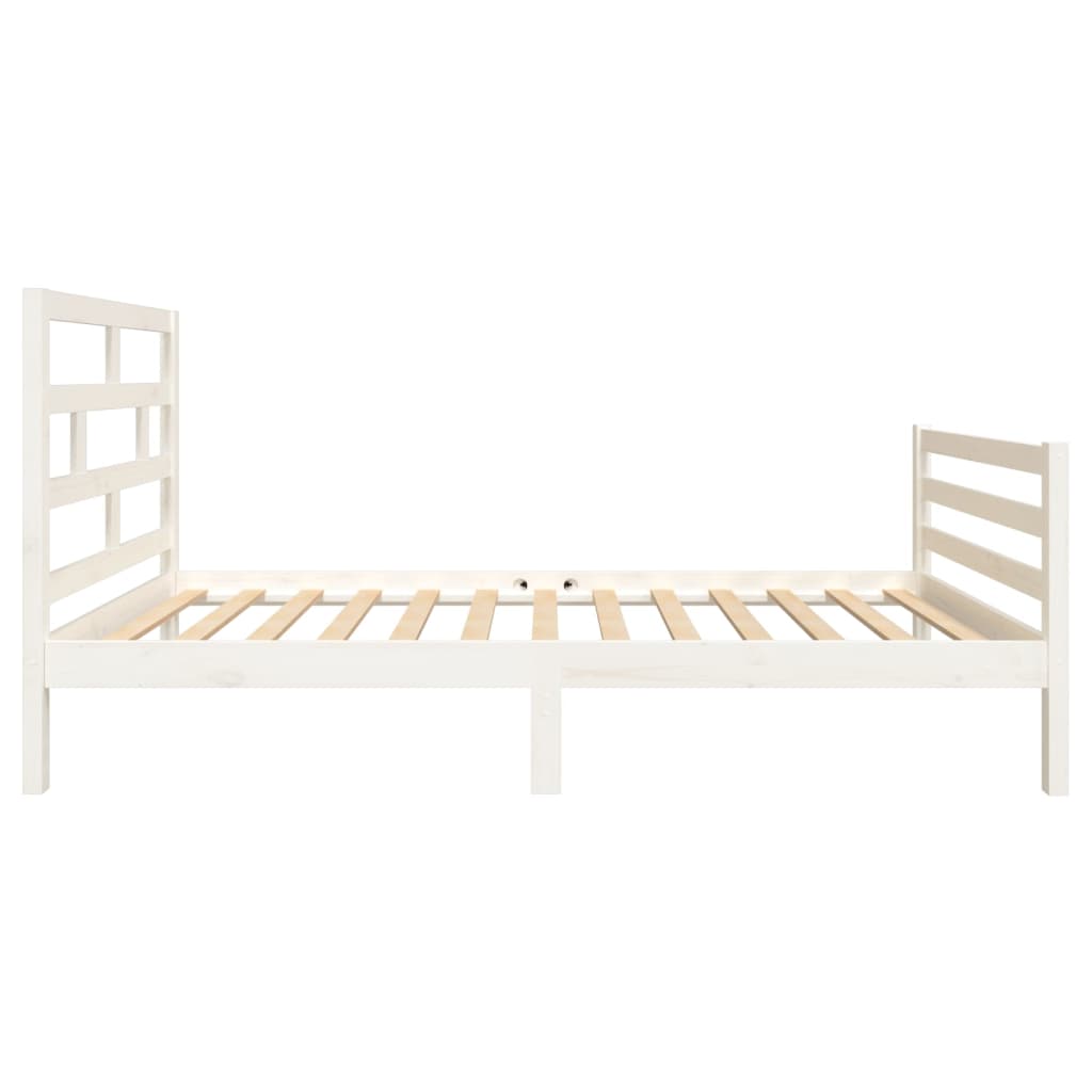 Cadre de lit sans matelas blanc bois massif 90x200 cm