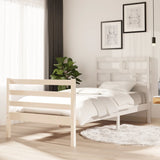 Cadre de lit sans matelas blanc bois massif 90x200 cm