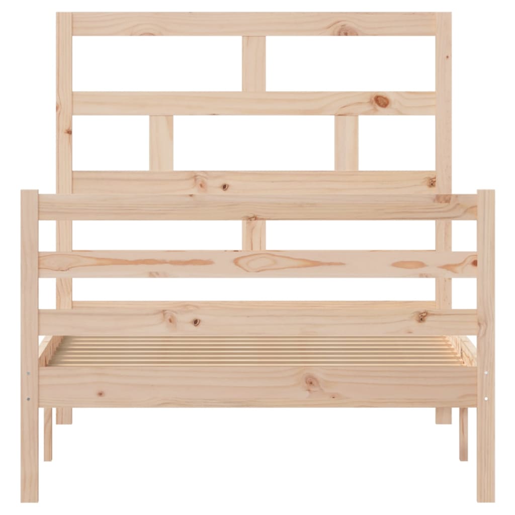 Cadre de lit sans matelas bois massif 100x200 cm