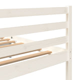 Cadre de lit sans matelas blanc bois de pin massif