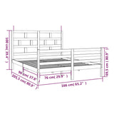 Cadre de lit sans matelas bois massif 160x200 cm