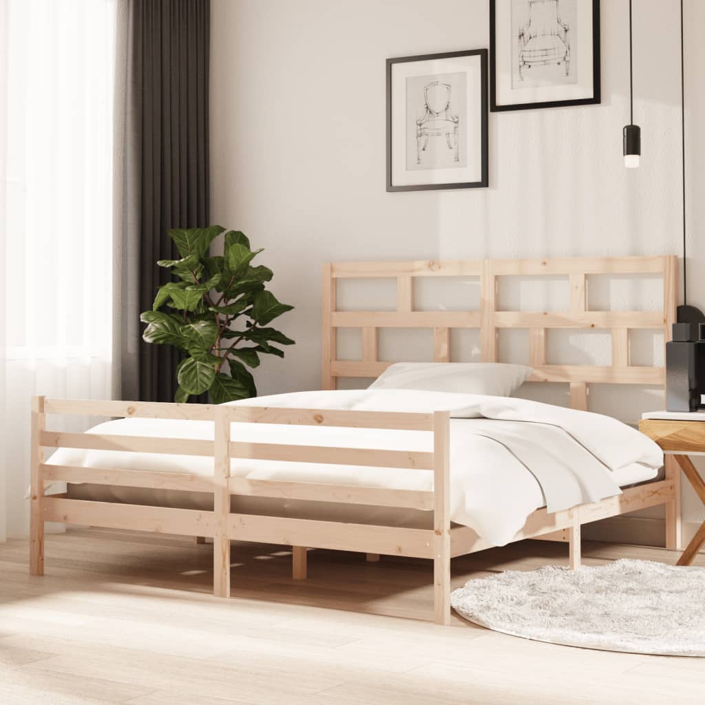 Cadre de lit sans matelas bois massif