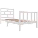 Cadre de lit sans matelas blanc bois de pin massif