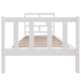 Cadre de lit sans matelas blanc bois de pin massif