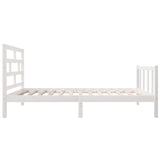 Cadre de lit sans matelas blanc bois de pin massif