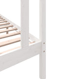 Cadre de lit sans matelas blanc bois de pin massif