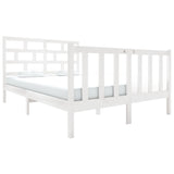 Cadre de lit sans matelas blanc bois de pin massif