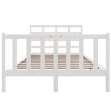 Cadre de lit sans matelas blanc bois de pin massif