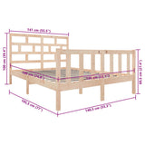 Cadre de lit sans matelas bois de pin massif