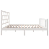 Cadre de lit sans matelas blanc bois de pin massif