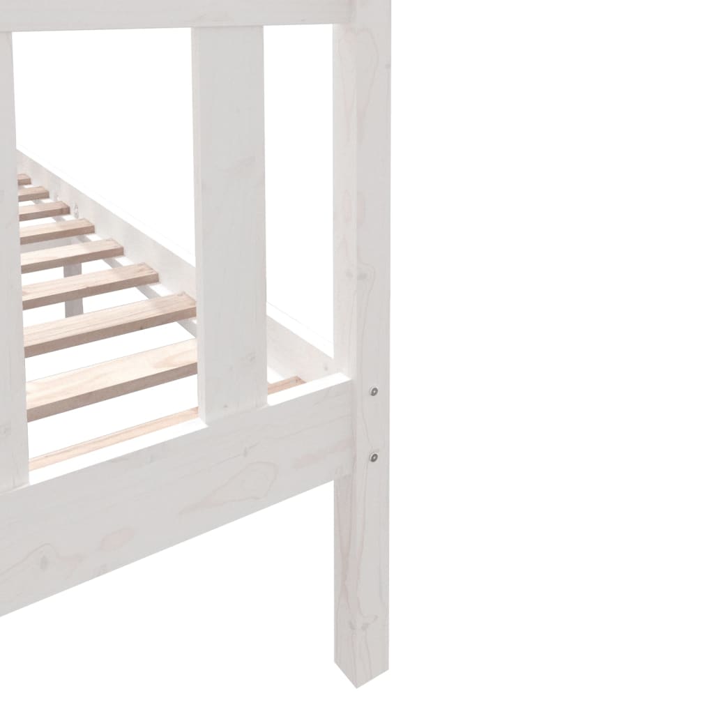 Cadre de lit sans matelas blanc bois de pin massif