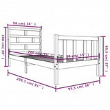 Cadre de lit sans matelas bois massif 90x200 cm