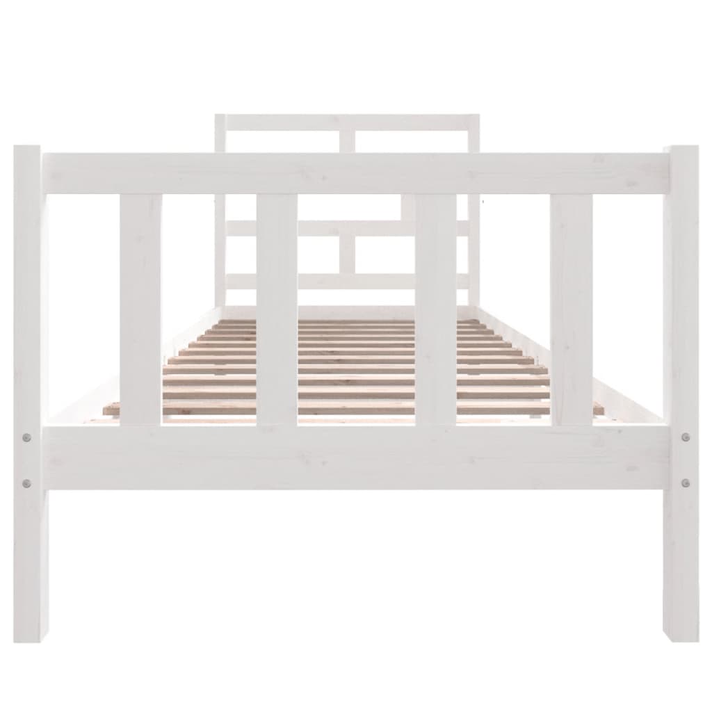 Cadre de lit sans matelas blanc bois massif 90x200 cm