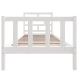 Cadre de lit sans matelas blanc bois massif 90x200 cm