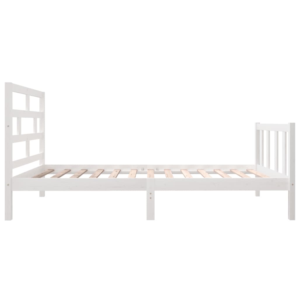 Cadre de lit sans matelas blanc bois massif 90x200 cm