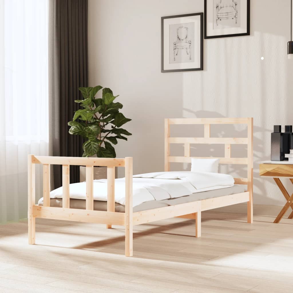 Cadre de lit sans matelas bois massif 100x200 cm