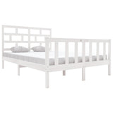 Cadre de lit sans matelas blanc bois de pin massif