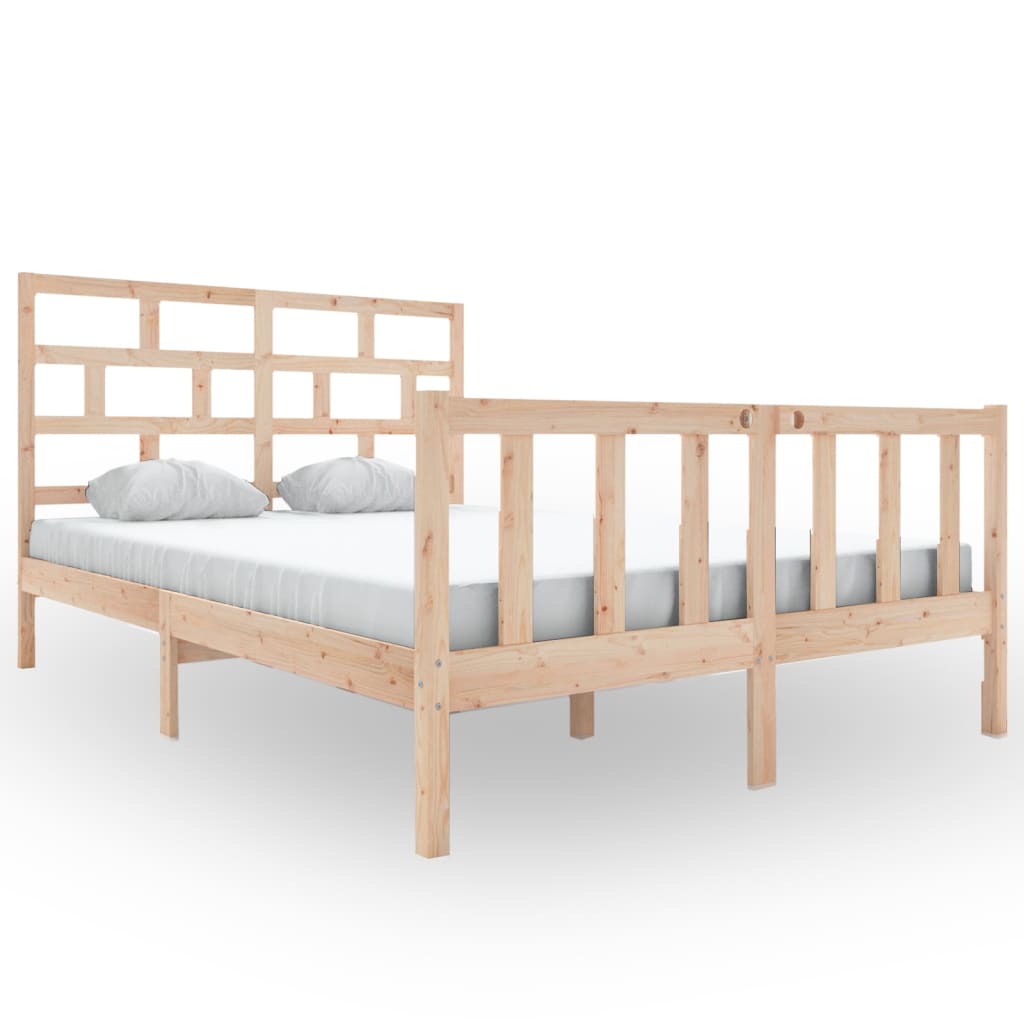 Cadre de lit sans matelas bois massif 160x200 cm