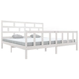 Cadre de lit sans matelas blanc bois de pin massif