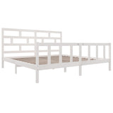 Cadre de lit sans matelas blanc bois de pin massif