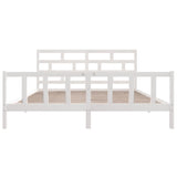 Cadre de lit sans matelas blanc bois de pin massif