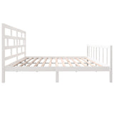 Cadre de lit sans matelas blanc bois de pin massif