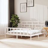 Cadre de lit sans matelas blanc bois de pin massif