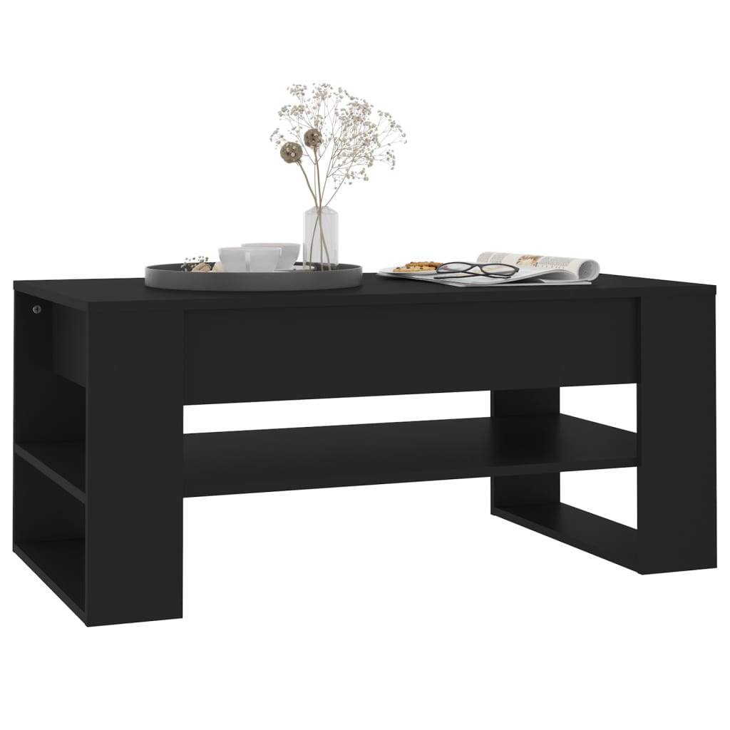 Table basse noir 102x55x45 cm bois d'ingénierie