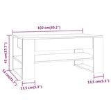 Table basse chêne sonoma 102x55x45 cm bois d'ingénierie