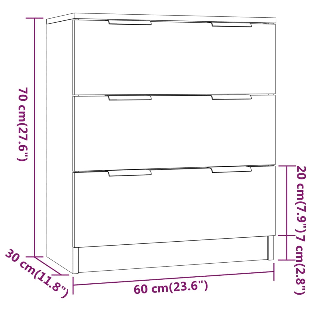 Buffet Chêne sonoma 60x30x70 cm Bois d'ingénierie