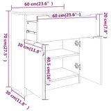 Sideboard Sonoma-Eiche 60x30x70 cm Holzwerkstoff