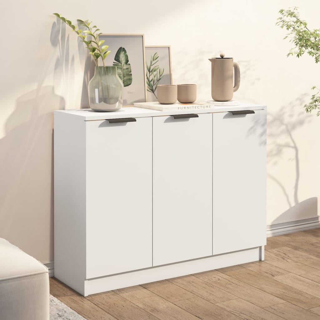 Buffet Blanc 90,5x30x70 cm Bois d'ingénierie